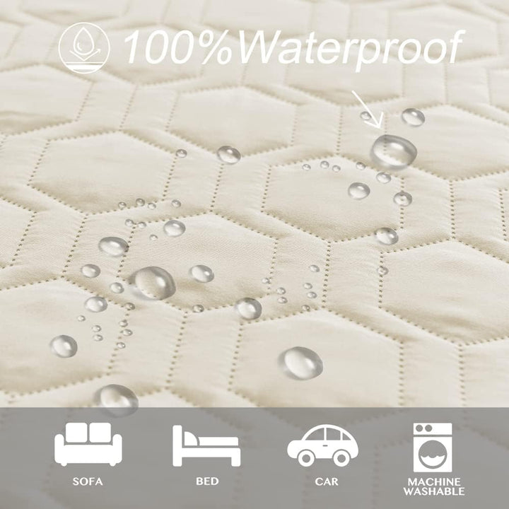 Waterproof and Anti-Slip Dog Bed Cover and Pet Blanket Sofa Pet Bed Mat ，Car Incontinence Mattress Protectors Furniture Couch Cover for Most Cats Dogs, Pets（52X82-Ivory）