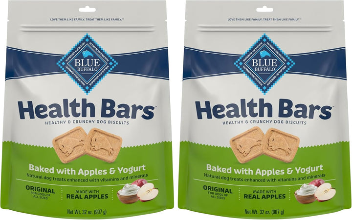 Health Bars Mini Crunchy Dog Biscuits, Oven-Baked with Natural Ingredients, Apples & Yogurt, 16-Oz Bag