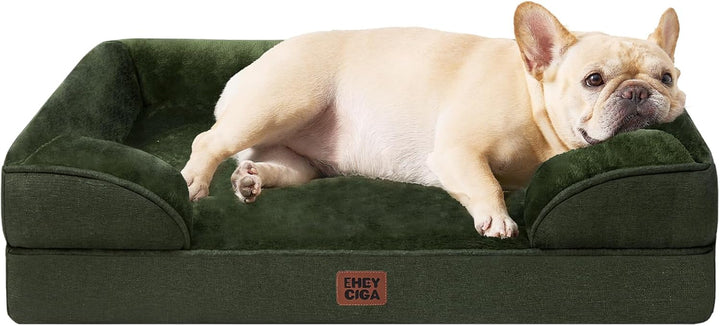 Orthopedic Dog Beds for Extra Large Dogs 44X32Inch, Waterproof Memory Foam XL Pet Bed with Sides, Non-Slip and Egg-Crate Foam Big Dog Couch Bed with Washable Removable Cover, Grey