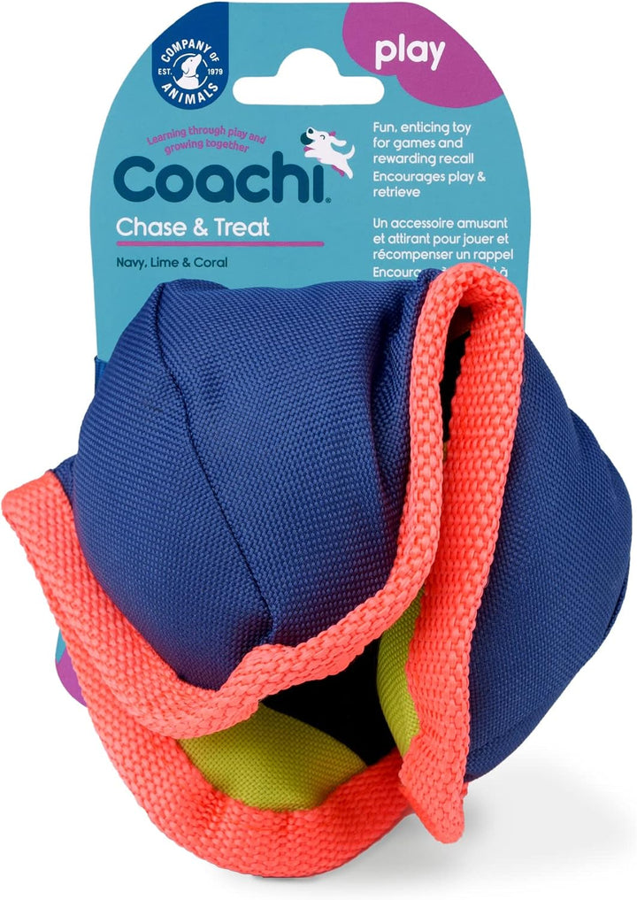 Coachi Tuggi Ball - Interactive Dog Toy for Tug of War & Play. Strong & Comfortable, Stretchy Bungee Handle, Reward Training, Interrupting Biting & Chewing. Ideal for Agility and Suitable for Puppies