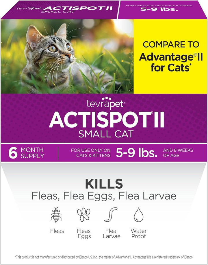 Actispot II Flea Treatment for Large Cats 9+ Lbs | 6 Doses | Powerful Prevention and Control