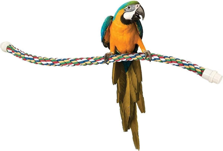 Pet Comfy Perch for Birds Flexible Multi-Color Rope, Large - 36" Length