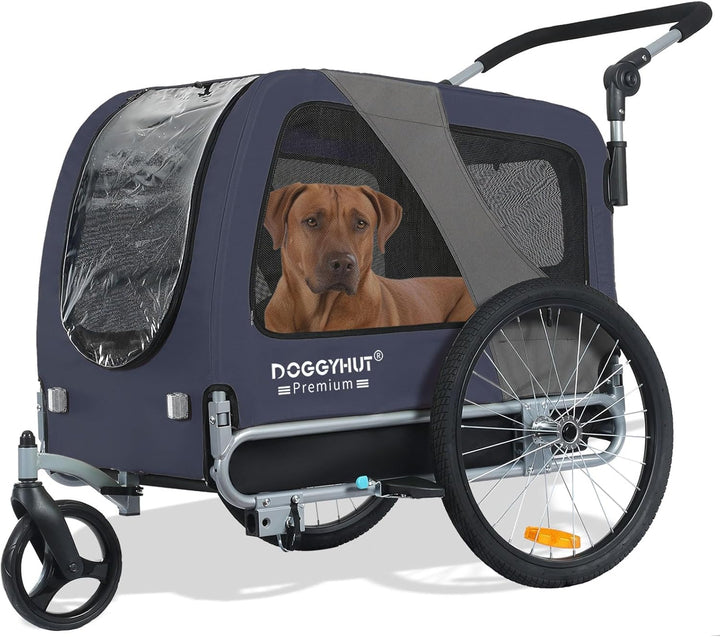® Premium Large/Xl Pet Bike Trailer & Stroller for Large Sized Dog or Multiple Small Dogs,Low Center of Gravity,Parking Brakes,Easy Folding Frame,Bicycle Carrier