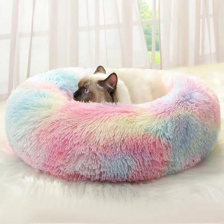 Dog Bed for Small Medium Large Dogs Cats, 20 Inch Calming Washable-Round Cozy Soft Pet Bed for Puppy and Kitten with Slip-Resistant Bottom