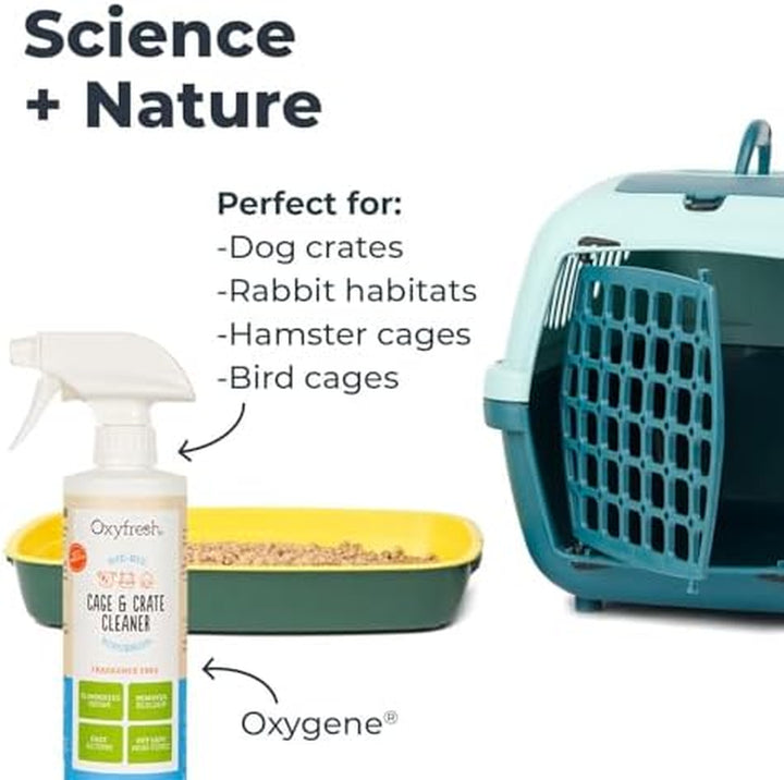 Premium Crate & Cage Cleaner – Professional Dog Crate & Small Animal & Bird Cage Odor Eliminator – Quickly Cleans, Removes Poop & Deodorizes Pet Odors – Safe & Bleach Free