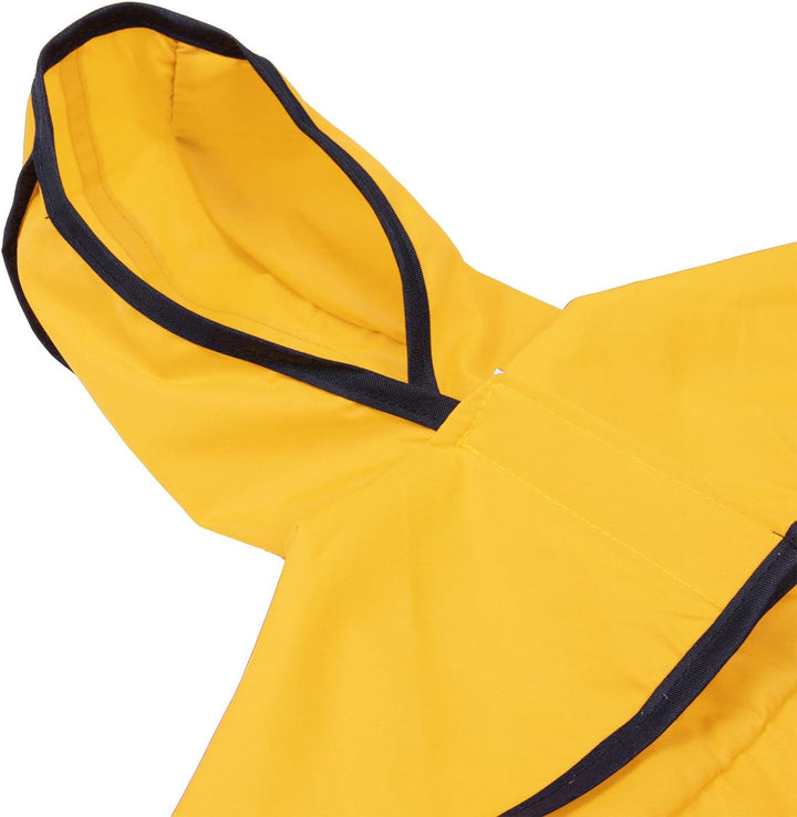 Dog Raincoat Jacket Reflective Adjustable Hooded Pet Poncho Rain Coat with Leash Hole for Small to X-Large Dogs Yellow - L