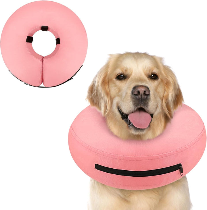 Inflatable Dog Cone Collar Alternative after Surgery, Doggie Neck Donut Collar Recovery Ecollar, Soft Dog Cone for Small Medium Large Dogs