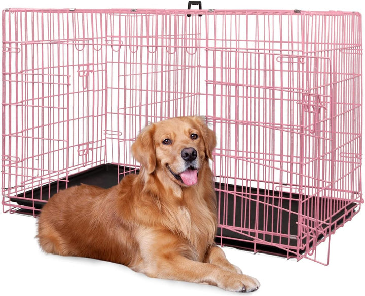 | Dog Crate | 18" | Black | Foldable Metal Kennel with Single Doors, Secure Slide-Bolt Latches, Leakproof Tray | Portable Dog Cage for Small Breeds | for Travel, Indoor & Outdoor Use