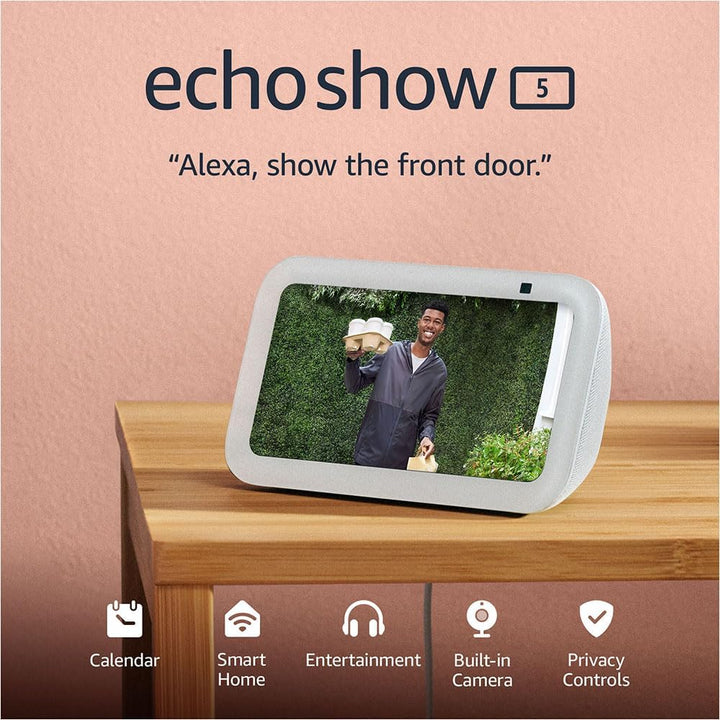 Echo Show 5, Smart Display with 2X the Bass and Clearer Sound, Charcoal