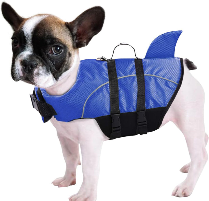 Ripstop Dog Life Jacket Shark Life Vest for Dogs, Safety Lifesaver with High Buoyancy and Lift Handle for Small and Medium Breeds（Rose Red XS）