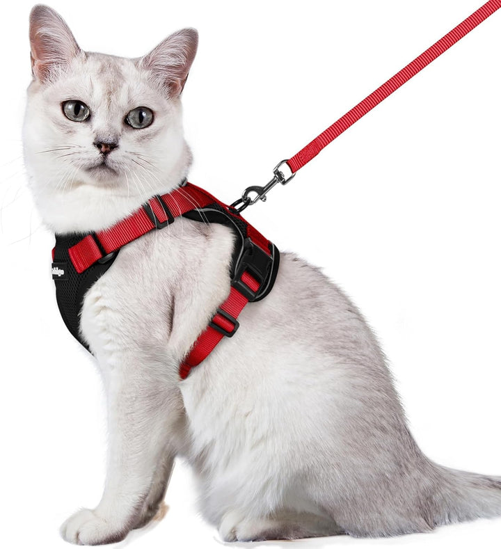 Cat Harness and Leash for Walking, Escape Proof Soft Adjustable Vest Harnesses for Cats, Easy Control Breathable Reflective Strips Jacket, Black, XS