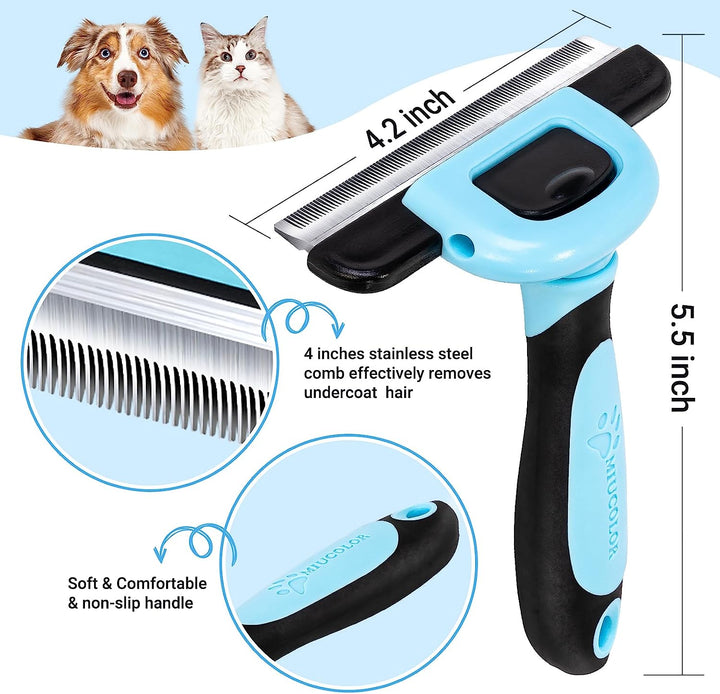 Pet Grooming Brush, Deshedding Tool for Dogs & Cats, Effectively Reduces Shedding by up to 95% for Short Medium and Long Pet Hair