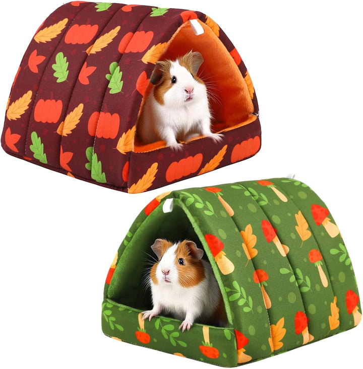 2 Pack Guinea Pig Hideout,Guinea Pig Bed Washable Small Animal House Cage Accessories for Mouse Chinchillas Hamsters Hedgehogs Ferrets Bearded Dragons and Rats