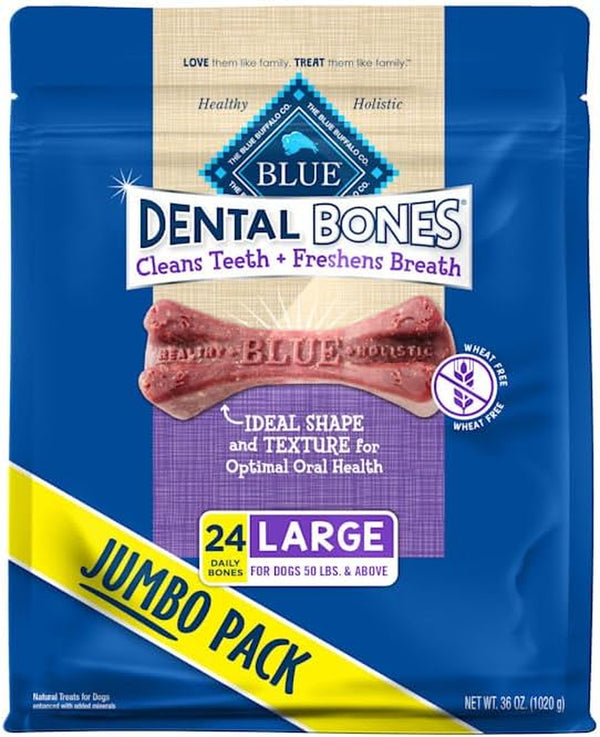 Dental Bones Large Natural Dental Chew Dog Treats Bag Jumbo Pack