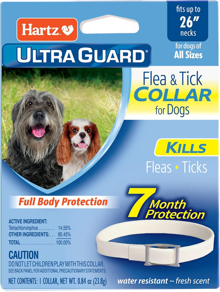 Ultraguard Flea & Tick Collar for Dogs and Puppies, 7 Month Flea and Tick Protection and Prevention per Collar, White, up to 20 Inch Neck