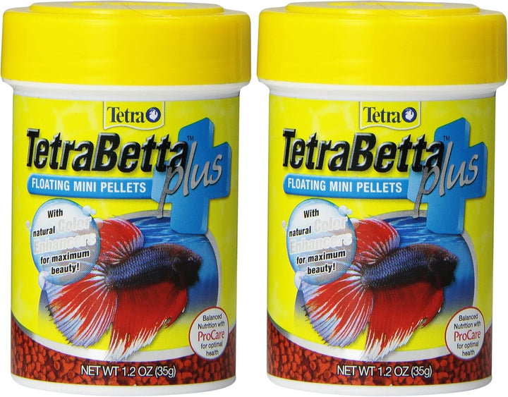 betta plus Floating Mini Pellets, Fish Food with Natural Color Enhancer, 1.2 Ounces