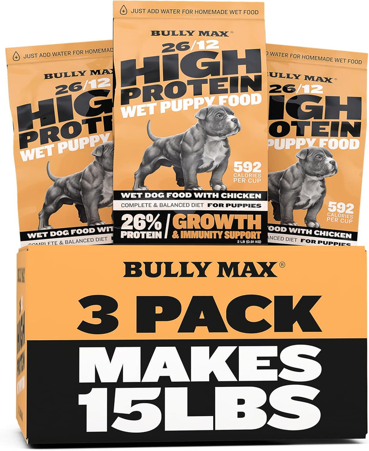 Wet Puppy Food - Instant Fresh Dehydrated High Protein Soft Dog Food with Chicken - Healthy Growth for Small & Large Breed Puppies - 2 Dry Dog Food Pounds (Makes 5.5 Lbs. of Wet Food)