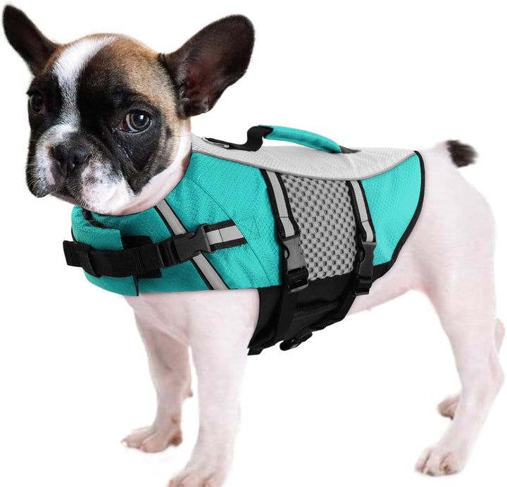 Dog Life Jacket Swimming Vest Small Medium Dogs Neoprene Life Vest Lightweight Reflective Dog Lifesaver for Boating Kayaking Yellow,M