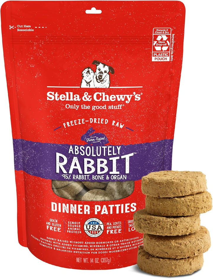 Freeze-Dried Raw Dinner Patties - Beef Recipe - High Protein Grain-Free Puppy & Dog Food - Perfect for Picky Eaters - 25 Oz