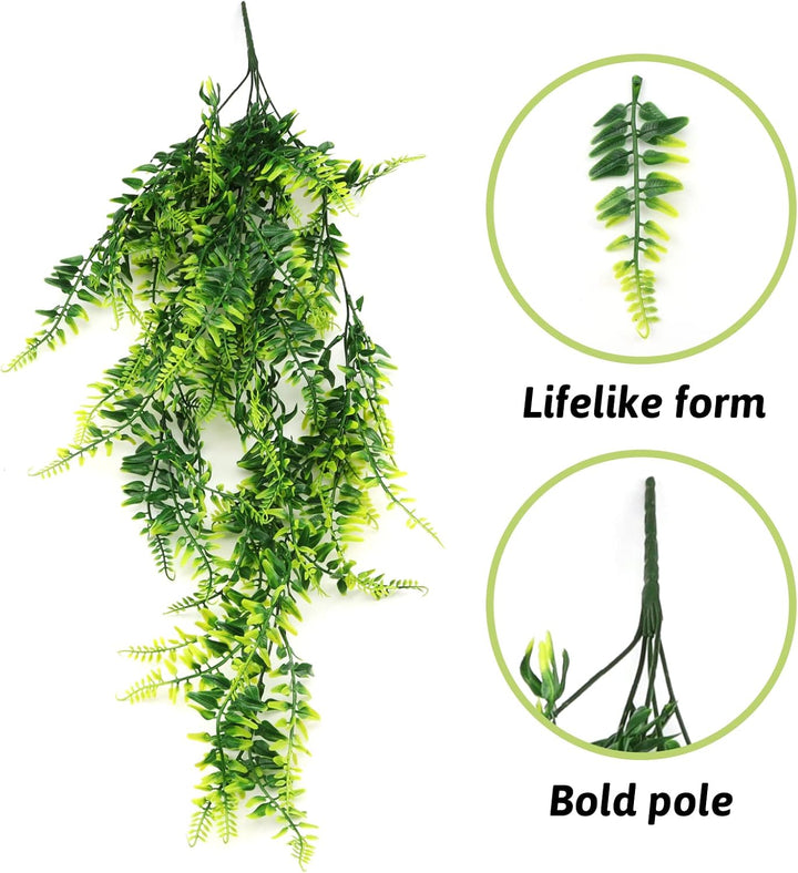 Reptile Plants, Terrarium Hanging Plant Vines Artificial Leaves Reptile Hide, Leopard Gecko Tank Accessories, Terrarium Decorations for Bearded Dragon Lizard Snake Geckos Chameleon