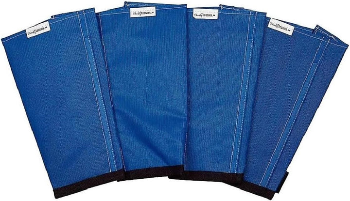 Horse Leggins, Patented Loose Fitting Fly Boots, Breathable Plastic Mesh (Blue/Medium)