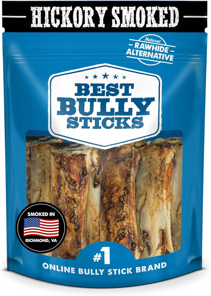 Marrow Bones - 3 Count (Pack of 1) - USA Packed, Healthy Snack, Grass-Fed Beef, Long-Lasting, Great for Large Breeds