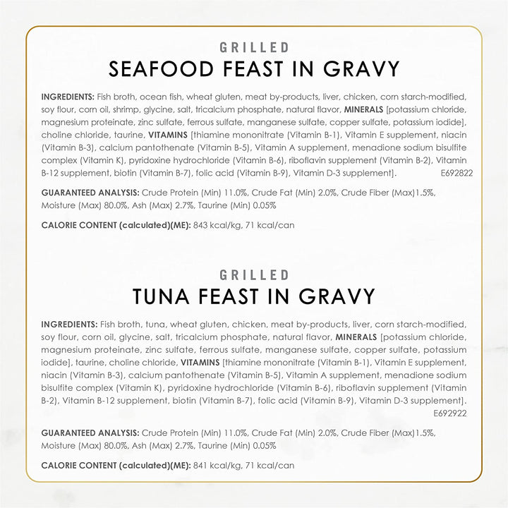 Purina  Grilled Wet Cat Food Seafood Collection in Wet Cat Food Variety Pack - (Pack of 24) 3 Oz. Cans