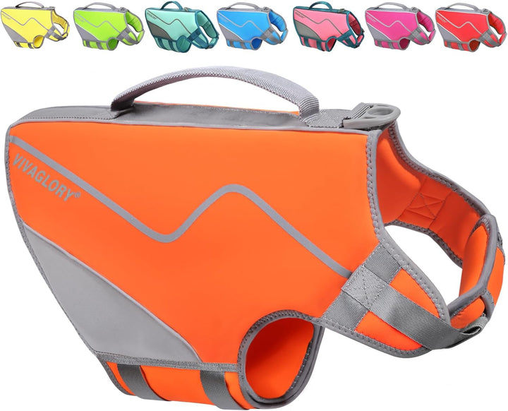 Neoprene Dog Life Vest, Dog Life Jacket for Swimming & Boating, Lightweight & Buoyancy for Puppy Doggy, Swimming Vest with Handle, XS, Raspberry Pink