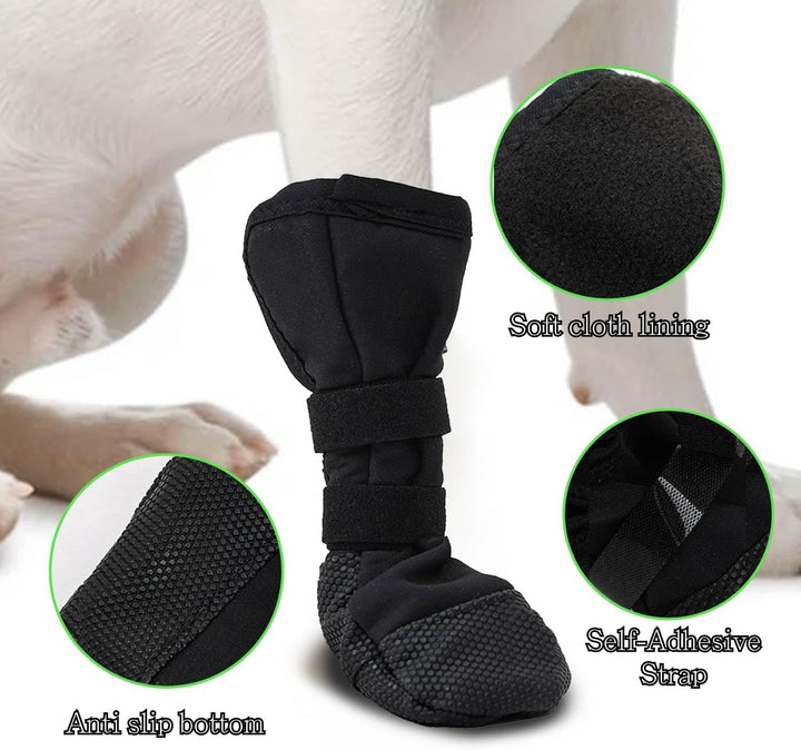 Dog Paw Wound Recovery Boot, Lick-Proof Protection, Non-Slip Pet Shoe with Self-Adhesive Strap, Soft Protector for Medium to Large Dogs, 2PCS (L)
