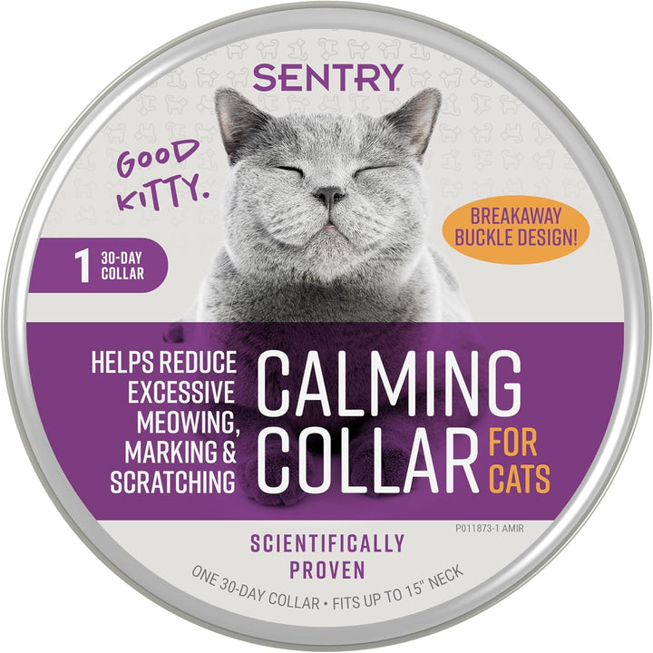 Calming Collar for Cats, Long-Lasting Pheromone Collar Helps Calm Cats for 30 Days, Reduces Stress, Anxiety, Loud Noises and Separation, 3 Count
