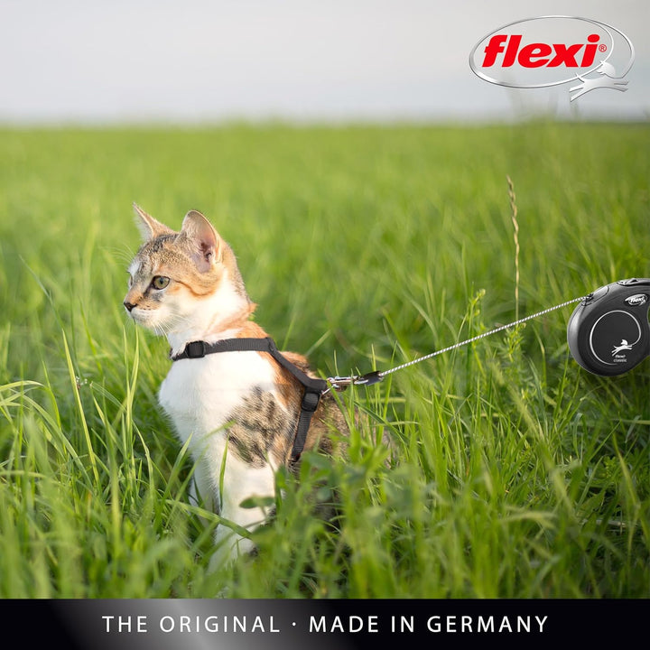 New Classic Cord Retractable Cat Leash - X-Small – 10 Ft., Black | Tangle-Free Pet Walking Leash with One-Handed Brake, Pause, Lock | German Quality Product