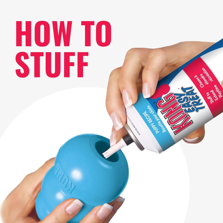 Puppy - Natural Teething Rubber Chew Toy for Dogs - Stuffable Dog Toy for Extended Playtime - Chew & Fetch Toy for Puppies - for Small Puppies - Blue