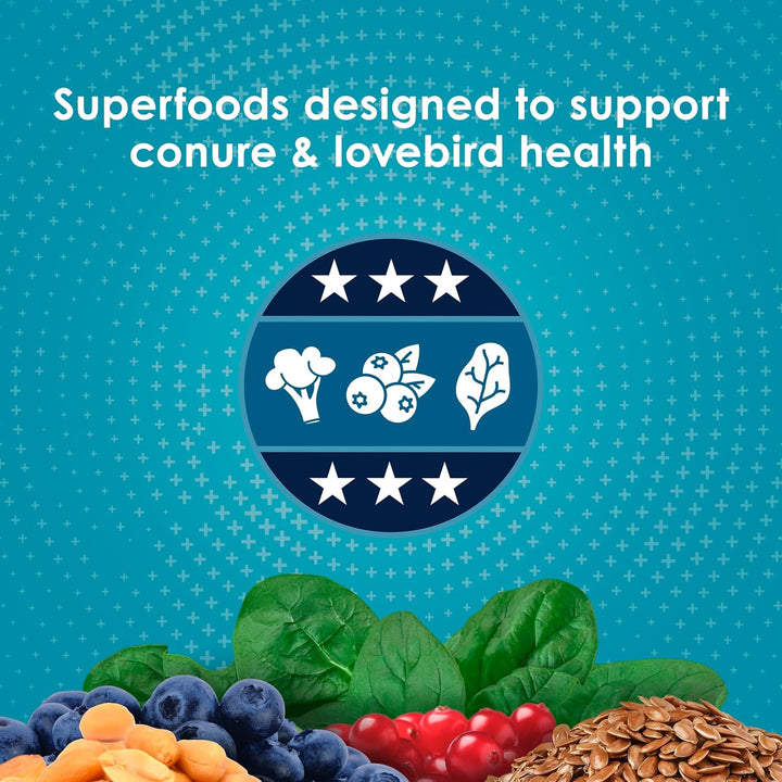 Forti-Diet Pro Health Nourish+Protect Conure & Lovebird Food, Comprehensive Nutrition Backed by Science, Digestive Health, Immune Support, 4 Pounds