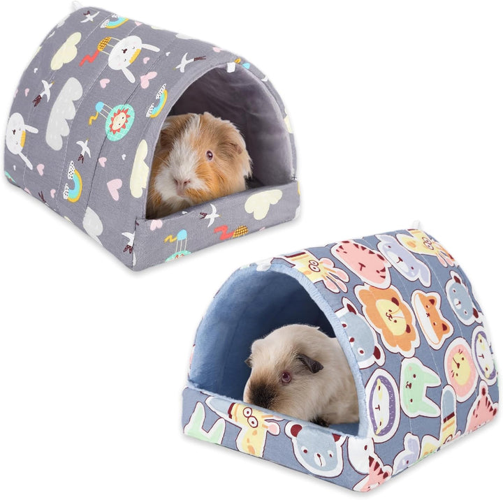 2 Pack Guinea Pig Hideout,Guinea Pig Bed Washable Small Animal House Cage Accessories for Mouse Chinchillas Hamsters Hedgehogs Ferrets Bearded Dragons and Rats
