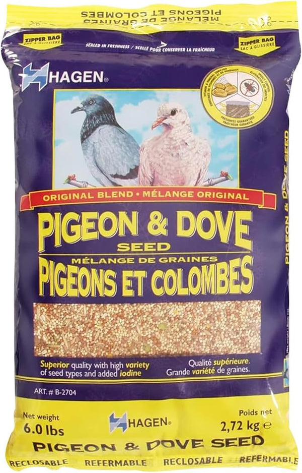 Pigeon & Dove Seed, Original Formula Bird Food, 6 Lb Bag – Nutritionally Complete Seed Mix with Vitamins & Minerals – Wild & Captive Bird Diet – Insect-Resistant Air-Tight Packaging