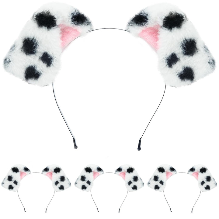 Dog Ears Golden Movable, Realistic Animals Ears Headband Brown, Fluffy Cat Bunny Bear Costume Halloween Christmas for Washing Makeup Cosplay Birthday Party