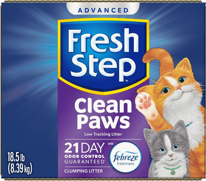 Clean Paws Cat Litter with Febreze Freshness, Advanced Multi Cat Low Tracking Clumping Litter, 37 Lbs. (2 X 18.5 Lb. Box)