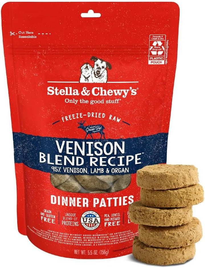 Freeze-Dried Raw Dinner Patties - Beef Recipe - High Protein Grain-Free Puppy & Dog Food - Perfect for Picky Eaters - 25 Oz