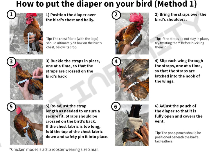 Chicken Diapers for Indoor Chickens, Hens, Roosters, Diapers for Ducks, Ducklings - Reusable, Adjustable by  (Pink Floral, Chicken Large, 1, Count)