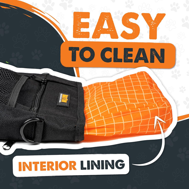 Dog Treat Pouch | No Spill Magenetic Clasp - Hands-Free Pouches for Training - Pets Training Treat Pouches for Dog Walks - Pet Bags Pouch - Built in Poop Bag Holder - Black