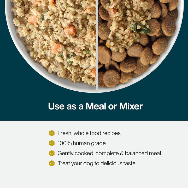 Frozen Fresh Dog Food for Sensitive Skin Allergies, Joint Health, Complete Meal or Human Grade Dog Food Topper, Joint & Skin Support, 18 Oz (Pack of 7)