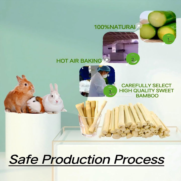 300G Snacks Sweet Bamboo Chew Toy for Rabbits Chew Sticks for Hamster Chinchilla Guinea Pig,Molar Treats Snack for Small Animals