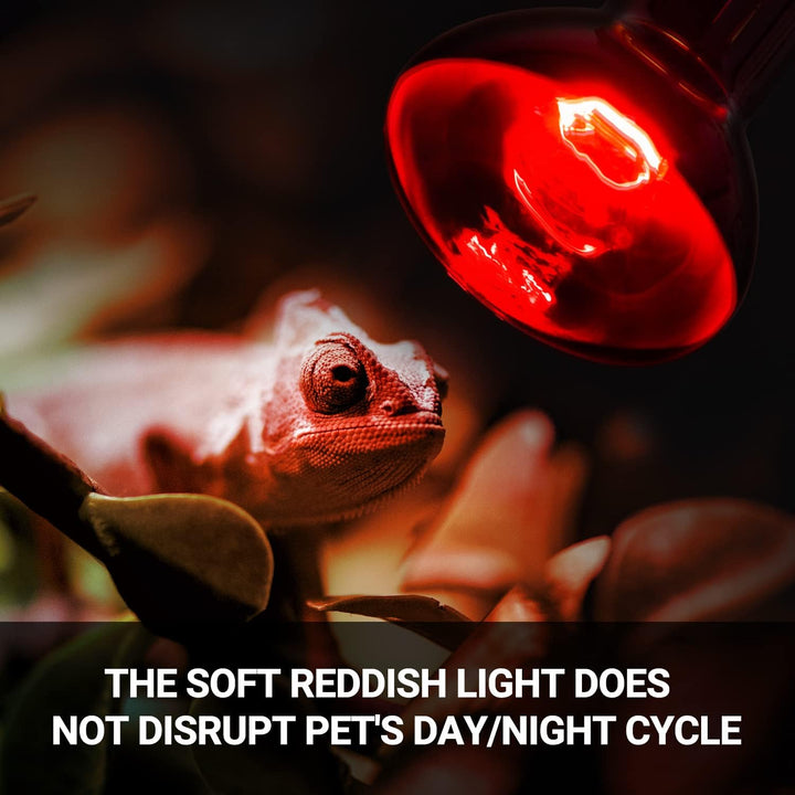 75W Reptile Heat Lamp Bulb 2PCS Infrared Heat Emitter Red Heat Lamp for Reptile Amphibian, Infrared Basking Spot Light Bulb