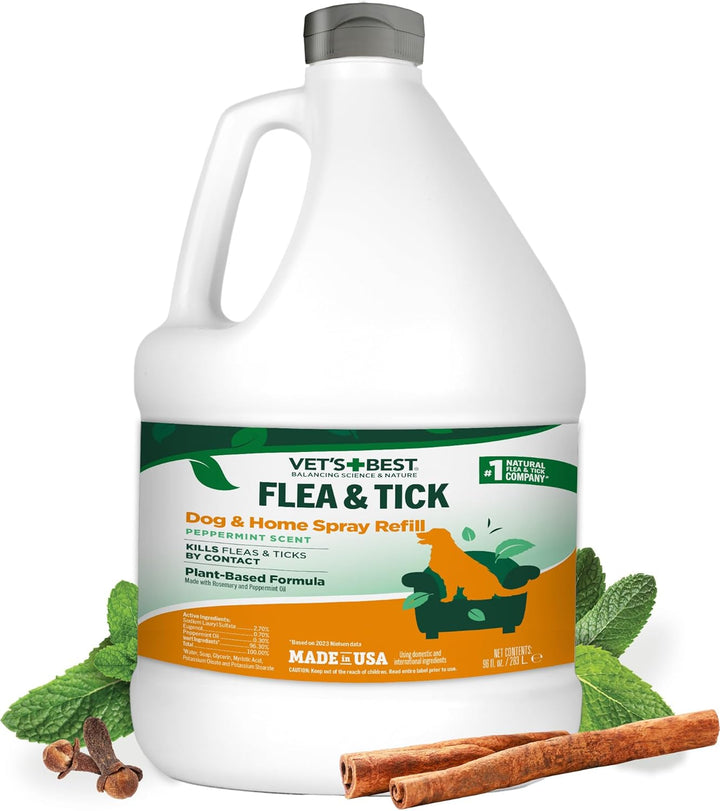 Flea and Tick Yard & Kennel Spray, Dog Flea Spray That Kills Fleas, Mosquitoes, & Ticks, Plant-Based Ingredients, Plant Safe Ready-To-Use Hose Attachment, 32 Fl Oz