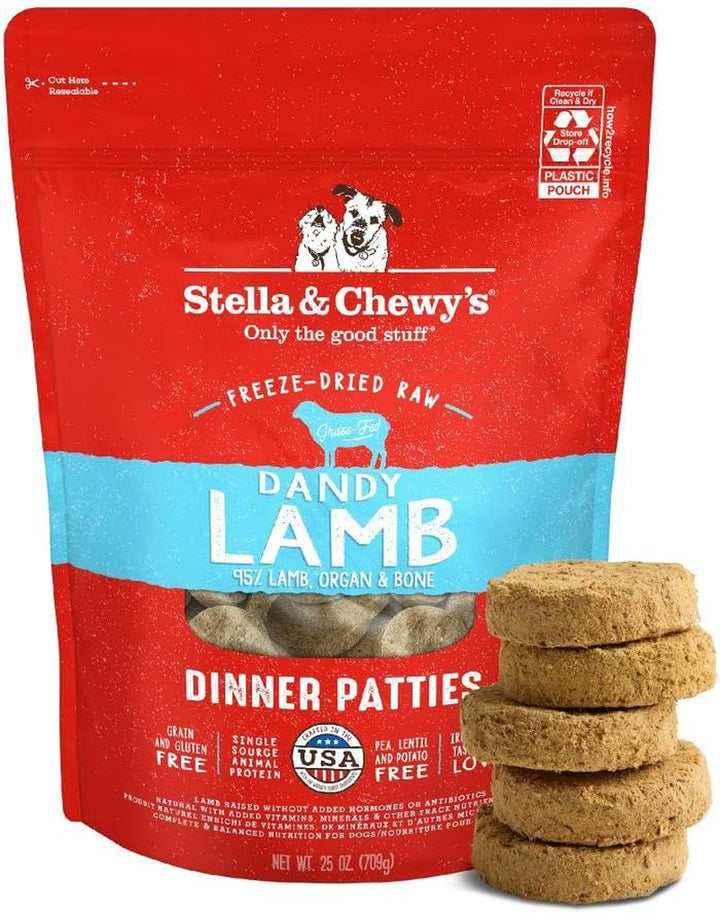 Freeze-Dried Raw Dinner Patties - Beef Recipe - High Protein Grain-Free Puppy & Dog Food - Perfect for Picky Eaters - 25 Oz