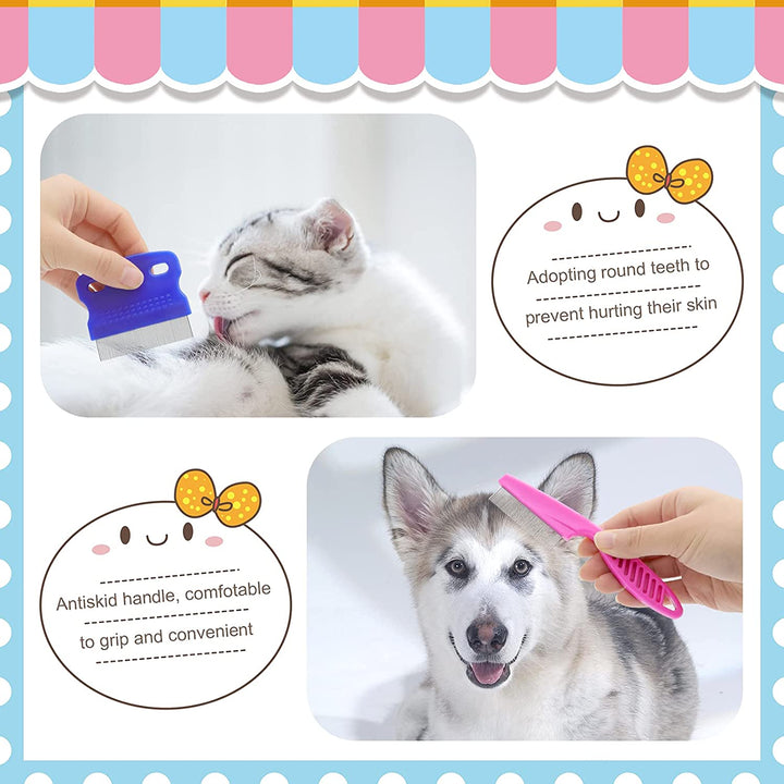 Rabbit Grooming Kit, Rabbit Brush for Shedding with Bunny Nail Clipper, Rabbit Nail Trimmers with Pet Combs for Hamster Guinea Pig Ferret by (6 Pack)