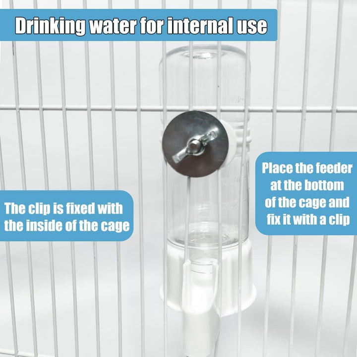 Automatic Pet Bird Water Feeder, Water Dispenser for Cage, Bird Cage Suspended Automatic Pet Water Feeder, Parrot Feeders for Parakeet Budgie Cockatiel Lovebirds Canary Finch
