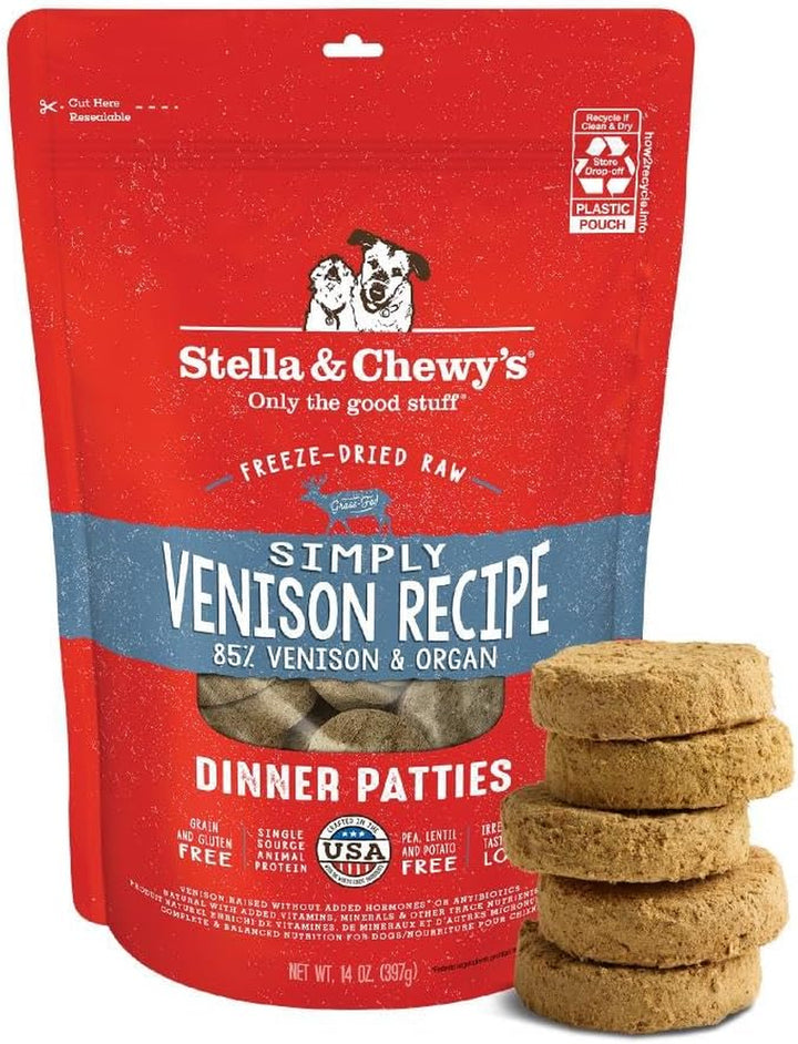 Freeze-Dried Raw Dinner Patties - Beef Recipe - High Protein Grain-Free Puppy & Dog Food - Perfect for Picky Eaters - 25 Oz