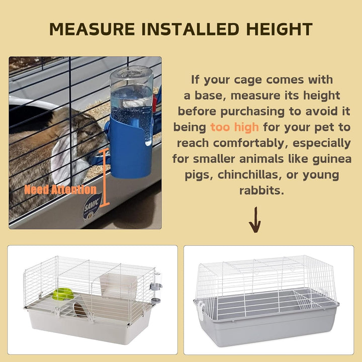 Rabbit Water Bottle, 600Ml/21Oz Hanging Water Dispenser Feeder Cage Crate Hutch Bunny Puppy Cat Chinchilla Ferret Guinea Pigs Squirrel Hedgehog (Green)