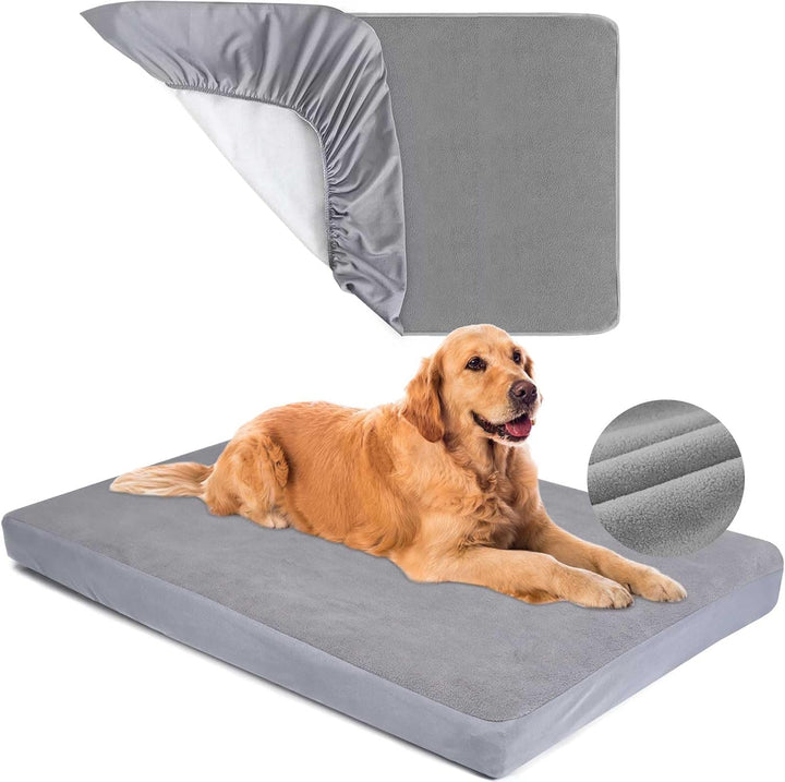 Dog Bed Covers Replacement Waterproof for Dog Bedding Washable Grey 2 Pack 35" X 44" XL